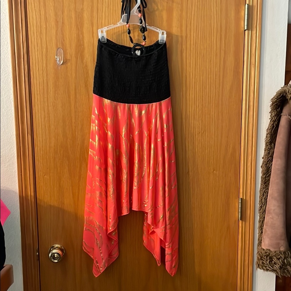 Women's swim cover up halter tube top dress